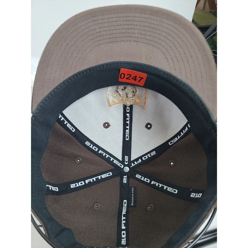 210 Fitted Las Vegas Raiders UPS Mashup Hat Brown Gold Flat Brim 7 1/4 - 7 5/8